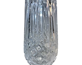 WATERFORD Diamond Cut Crystal Flower Vase 9 " Mint
