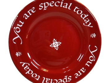 VTG1979 The Original Red Plate Co You Are Special Today Celebration Plate 10.5"