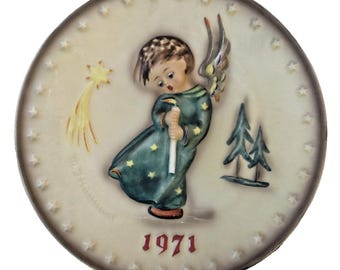 1971 M J Hummel Primera edición limitada del plato anual "Ángel celestial"