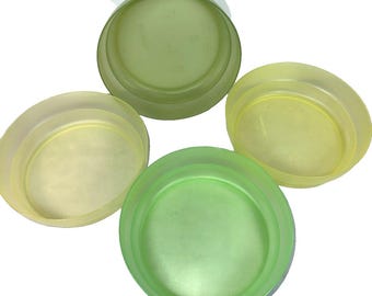 Vtg Tupperware Pastel Bowls Set of 4 Green/Yellow – 6" Plastic New Old Stock