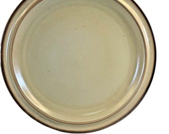 Vintage Goebel Dinner Plate Oeslauer Manfaktur Tan Bands Cream W. Germany 10.25