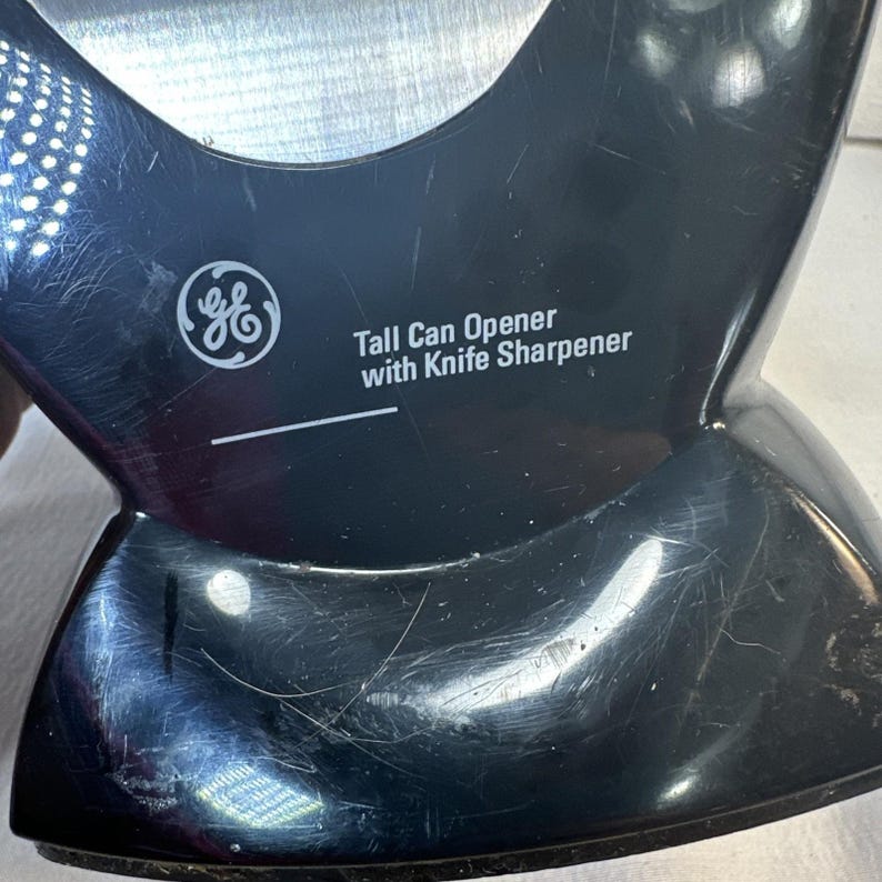 GE General Electric Tall Can Opener Knife Sharpener + Bag Bottle Opener - Black image 4