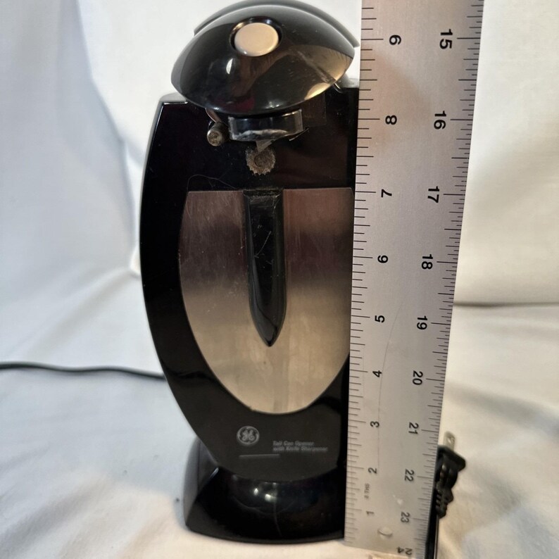 GE General Electric Tall Can Opener Knife Sharpener + Bag Bottle Opener - Black image 7
