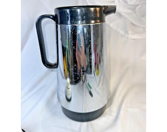 Vintage Takara Isolierflasche Thermo Karaffe Kaffeekanne Servierer Silber