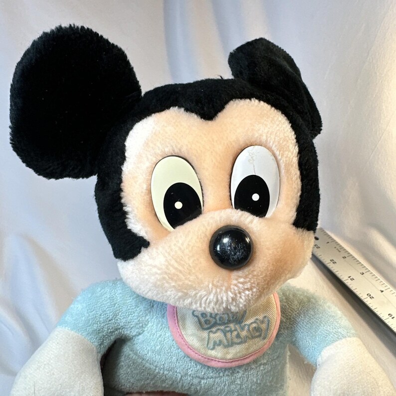 Vintage Baby Mickey Mouse Disneyland disneyworld Plush Stuffed Animal 12" EUC image 2