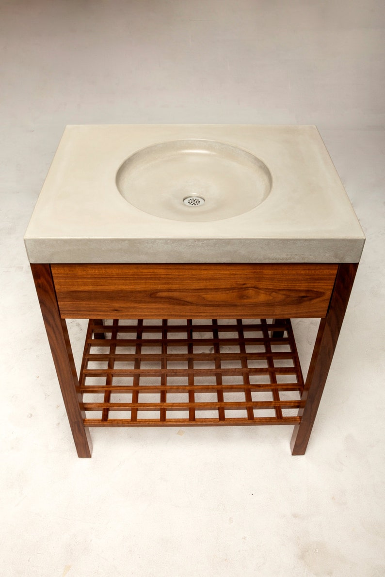 Curated visual reference: Visual Reference: Custom Concrete Sink Handmade Modern Bathroom Basin