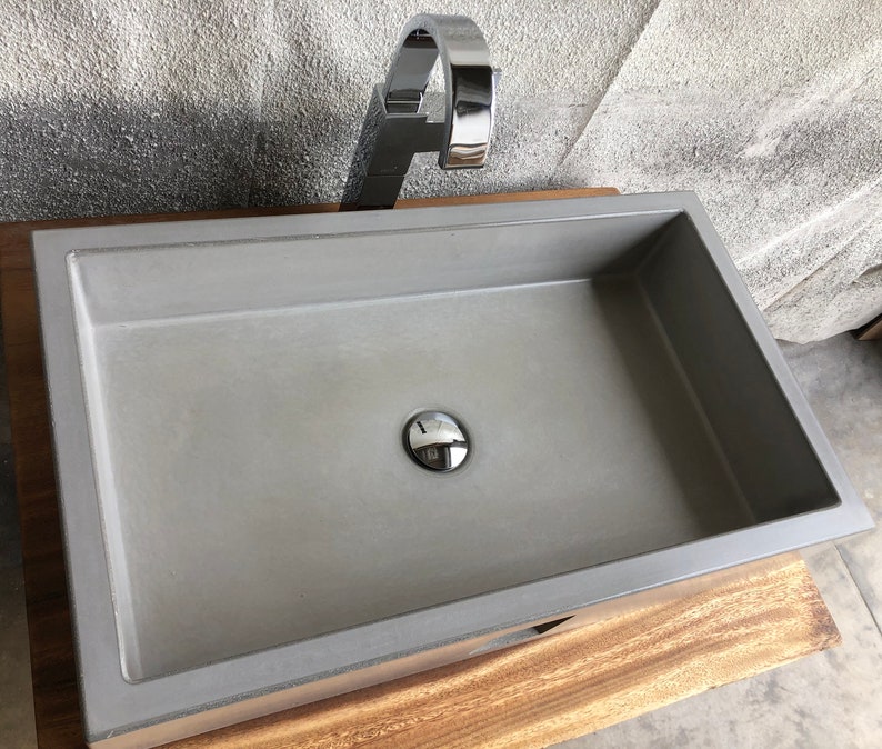 Fregadero de hormigón envío libre fregadero de recipientes | Etsy