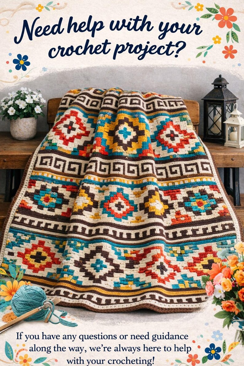 Picture Idea: Mosaic Crochet Blanket Pattern Geometric Overlay Design Pdf Pattern