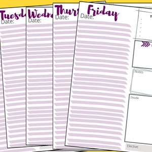 Homeschool Weekly Planning Sheets