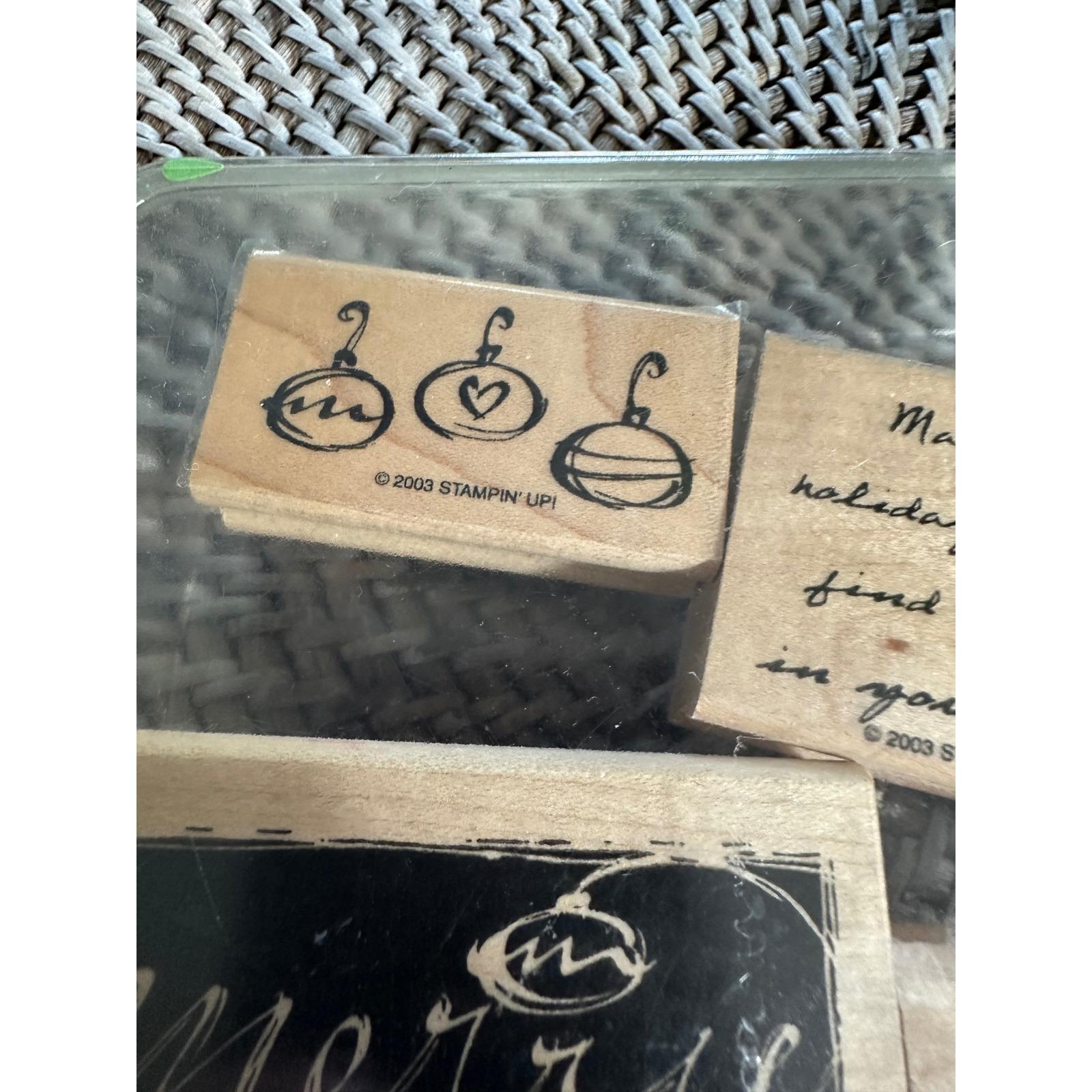 Stampin up Holiday Spirit Wood Mount Rubber Stamp Set 2003 Christmas 6 ...