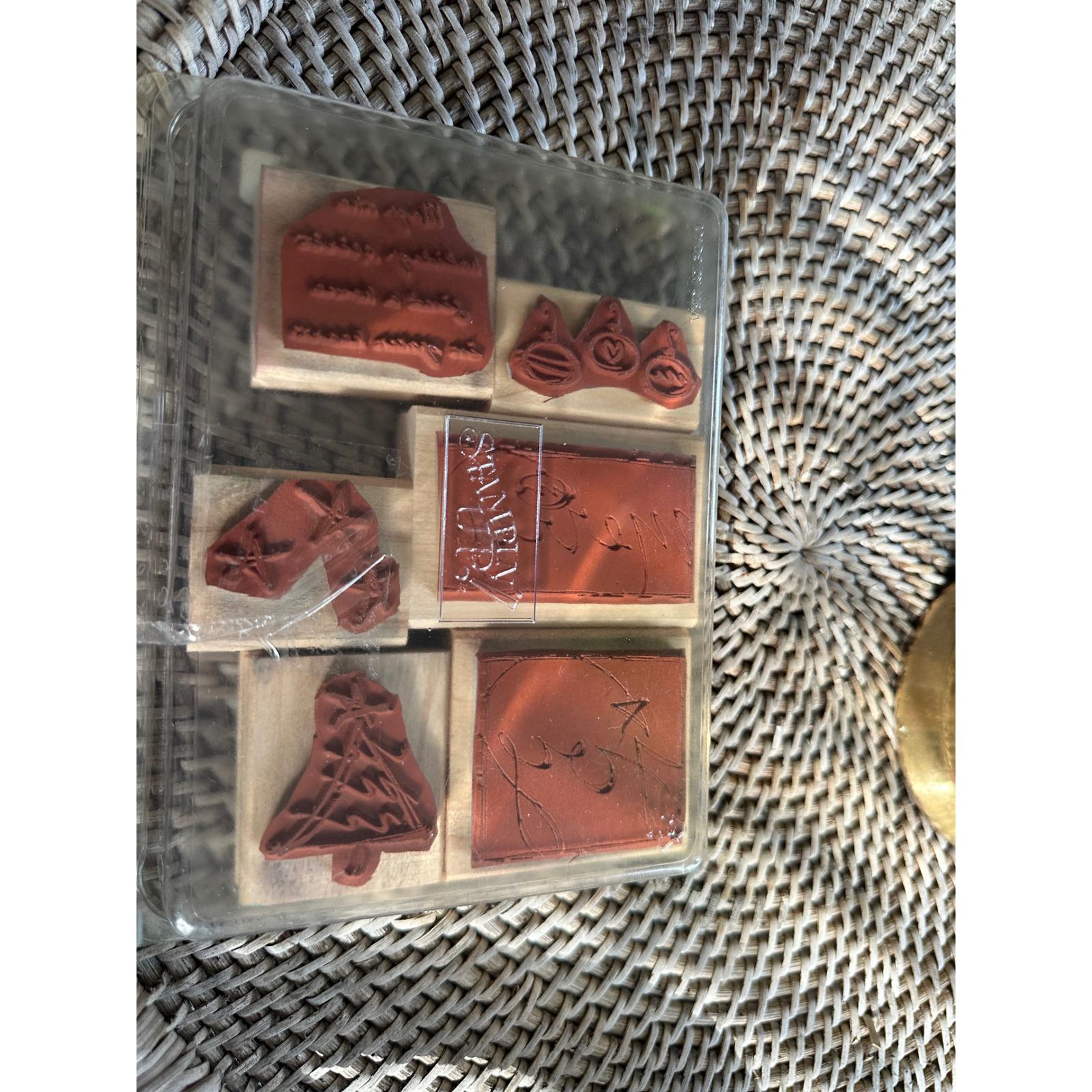 Stampin up Holiday Spirit Wood Mount Rubber Stamp Set 2003 Christmas 6 ...