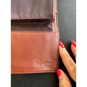 Brighton Cognac Brown Croc Embossed Leather Crossbody Wallet Bag Silver VGUC image 5