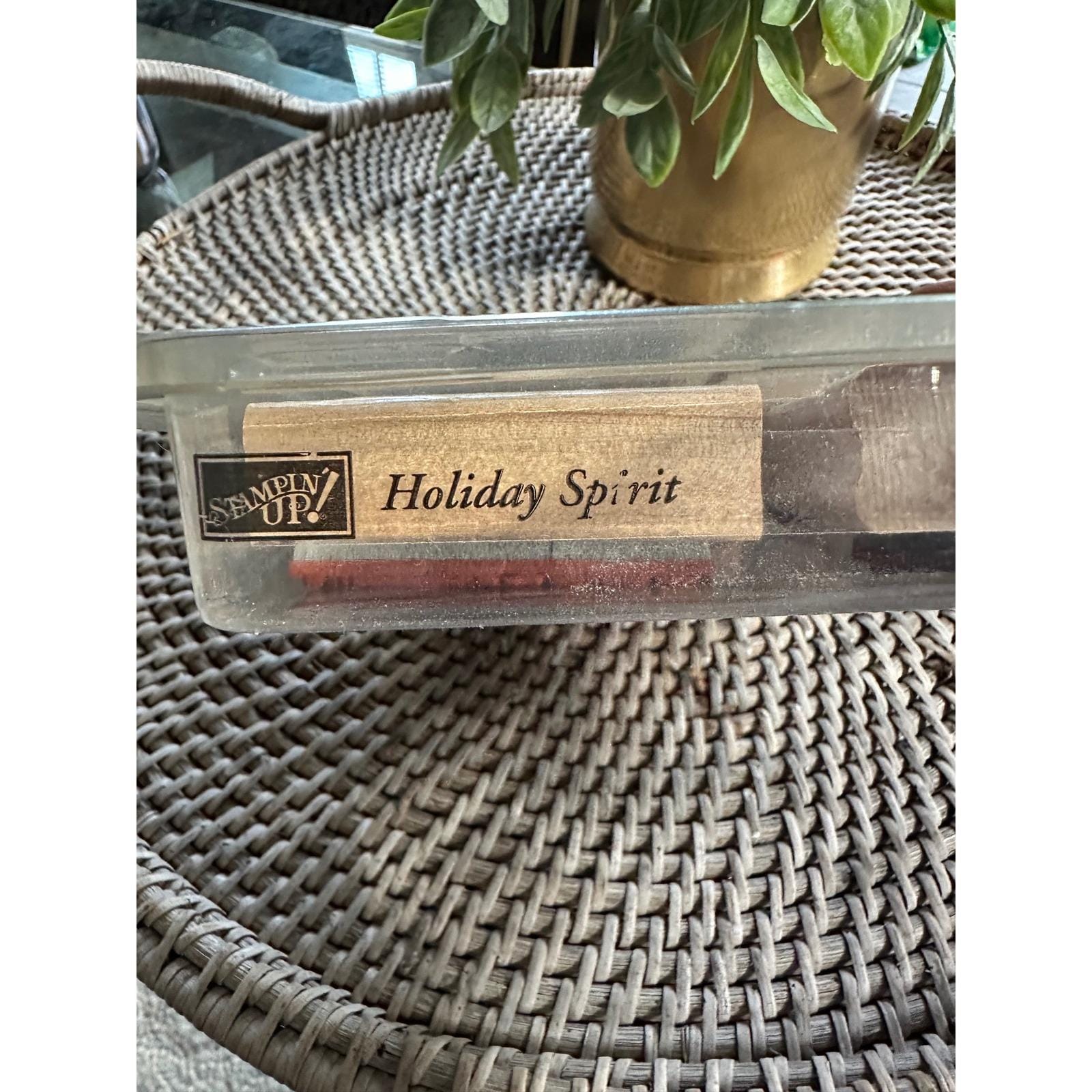 Stampin up Holiday Spirit Wood Mount Rubber Stamp Set 2003 Christmas 6 ...