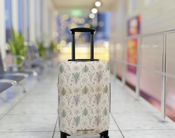 Funda de equipaje con estampado de helechos de acuarela / Accesorio de viaje botánico