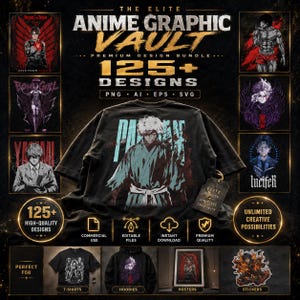 Ultimatives Anime Style Design Paket 125+ | PNG SVG | 10K Ultra-HD