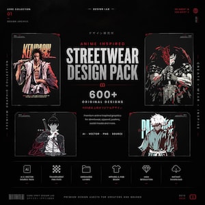 CoreDrift Vol. 2 | Anime Inspired Streetwear Design Pack | 600+ Apparel Graphics