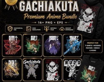 Street-Core Anime Art-bundel: klaar voor afdrukken, png en eps