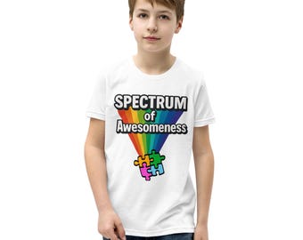Kids Spectrum of Awesomeness Youth T-Shirt | Autism Acceptance, Neurodiversity Pride