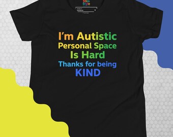 Kids Autistic Personal Space T-Shirt • Kindness Rainbow Youth Tee