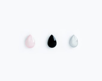 Teardrop stud earrings surgical steel Raindrop earrings studs black Tear drop earrings