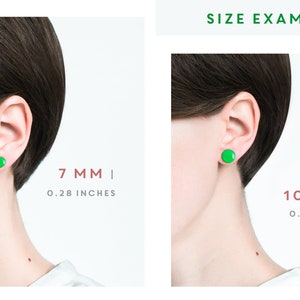 Green earrings studs Surgical steel stud earrings nickel free image 5