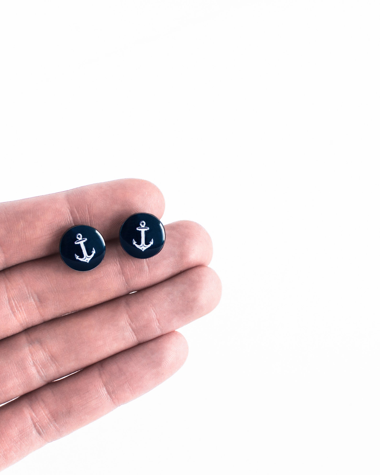 Anchor Earrings Studs Nautical Jewelry Anchor Stud Earrings Etsy