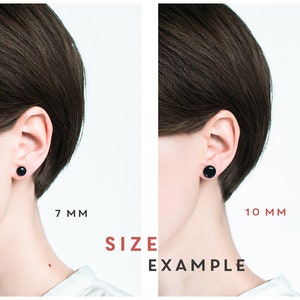 Black white stud earrings geometric post earrings hypoallergenic studs casual stud earrings surgical steel image 4