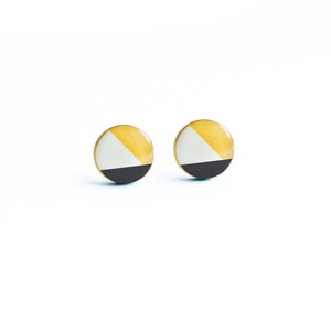 Geometric earrings studs, trending jewelry, mustard earrings, post earings