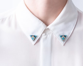 Collar brooches, triangle collar clips geometric accessory