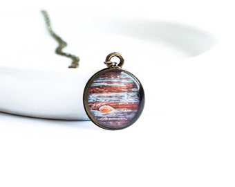 Jupiter necklace Galaxy jewelry space themed pendant planet