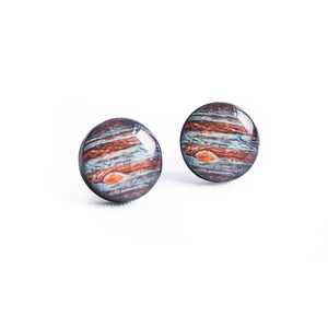 Jupiter earrings studs astronomy jewelry space stud earrings image 1