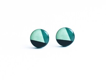 Emerald earrings studs Geometric jewelry post earings lead free earrings