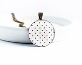 Polka dot necklace dainty pendant necklace white jewelry polka dot