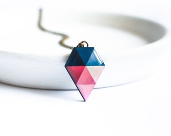 Small geometric necklace, modern jewelry, unusual necklace