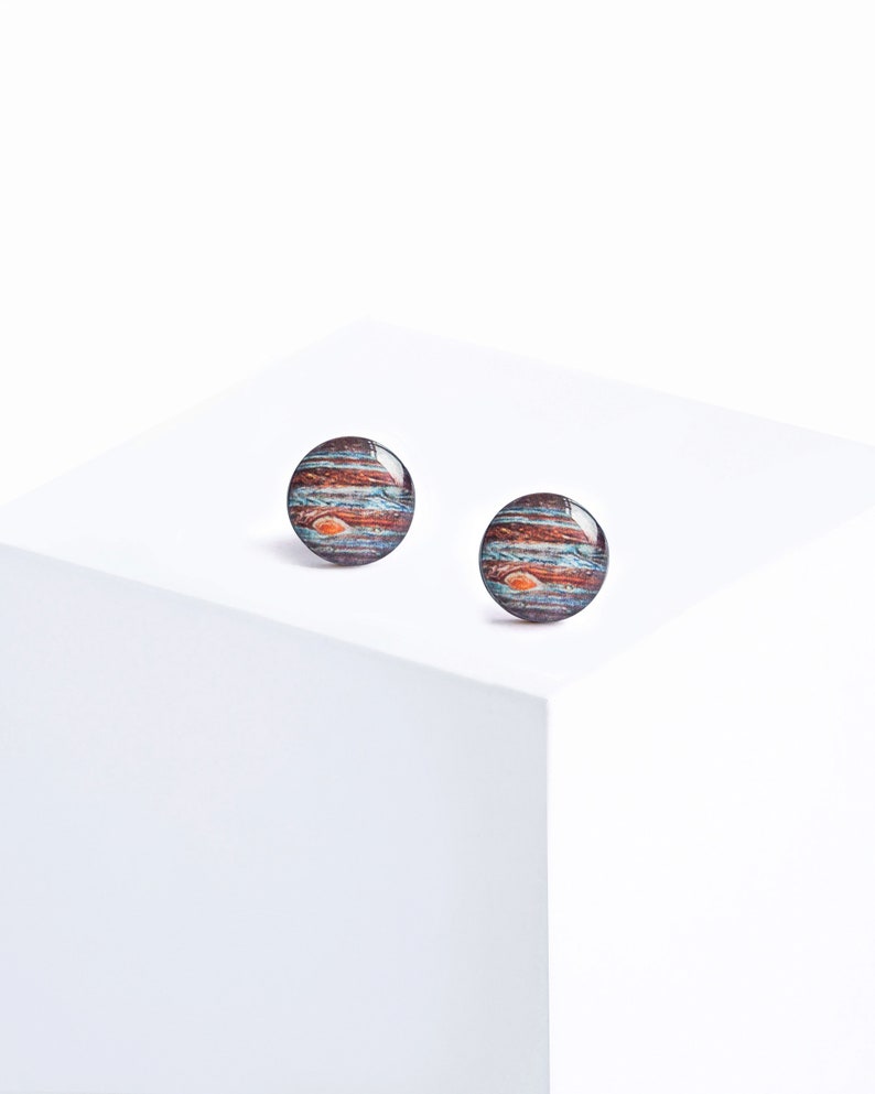 Jupiter earrings studs astronomy jewelry space stud earrings image 4