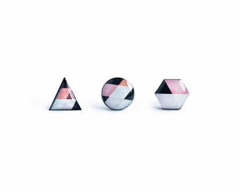 Geometric stud earrings, Jewelry geometric, triangle studs stylish earrings hexagon