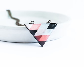 Small triangle necklace, geometric pendant