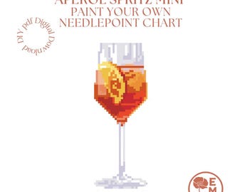 Aperol Spritz Mini - Pinta tu propio lienzo de bordado - Gráfico en PDF de descarga digital instantánea