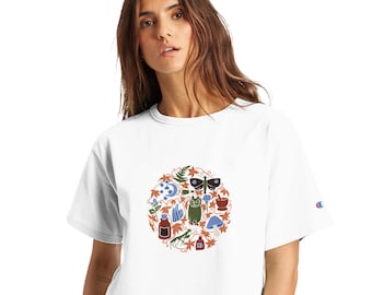 Dark Witchy Vibes T-Shirt | Cottagecore Goth Owl Moth Mushroom Graphic Tee | Mystical Nature Lover Shirt