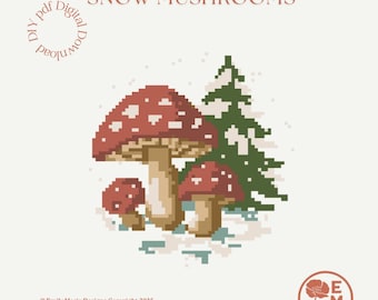 Patrón de bordado de setas de nieve - Gráfico de bosque invernal (descarga digital)