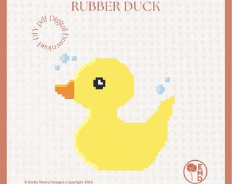 Patito de goma - Pinta tu propio lienzo de bordado - Gráficos en PDF de descarga digital instantánea