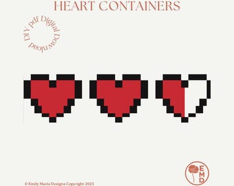 Contenedores de corazón (descarga digital): pinta tu propio lienzo de bordado - Gráfico en PDF de descarga digital instantánea