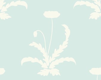 Korean Poppy Silhouette Botanical on Celadon, Pink, Emerald, Sage, or Taupe