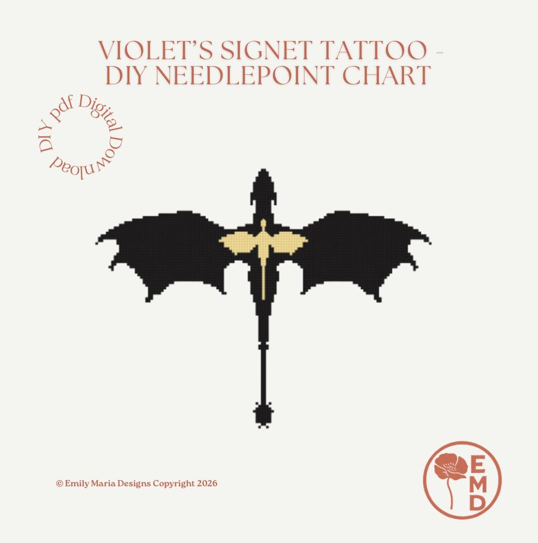 Fourth Wing Needlepoint Pattern – Violet's Signet Tattoo (PDF Download ...