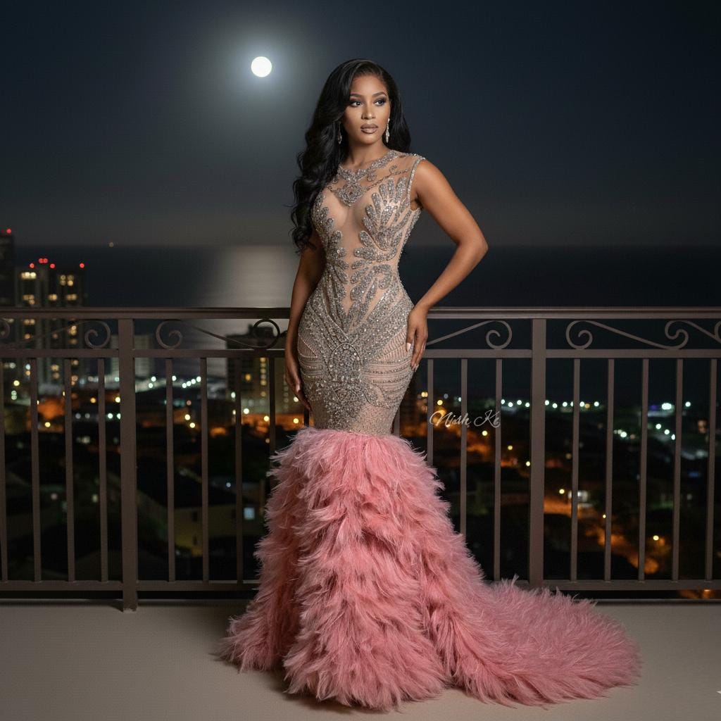 Feather Mermaid Gown - Etsy