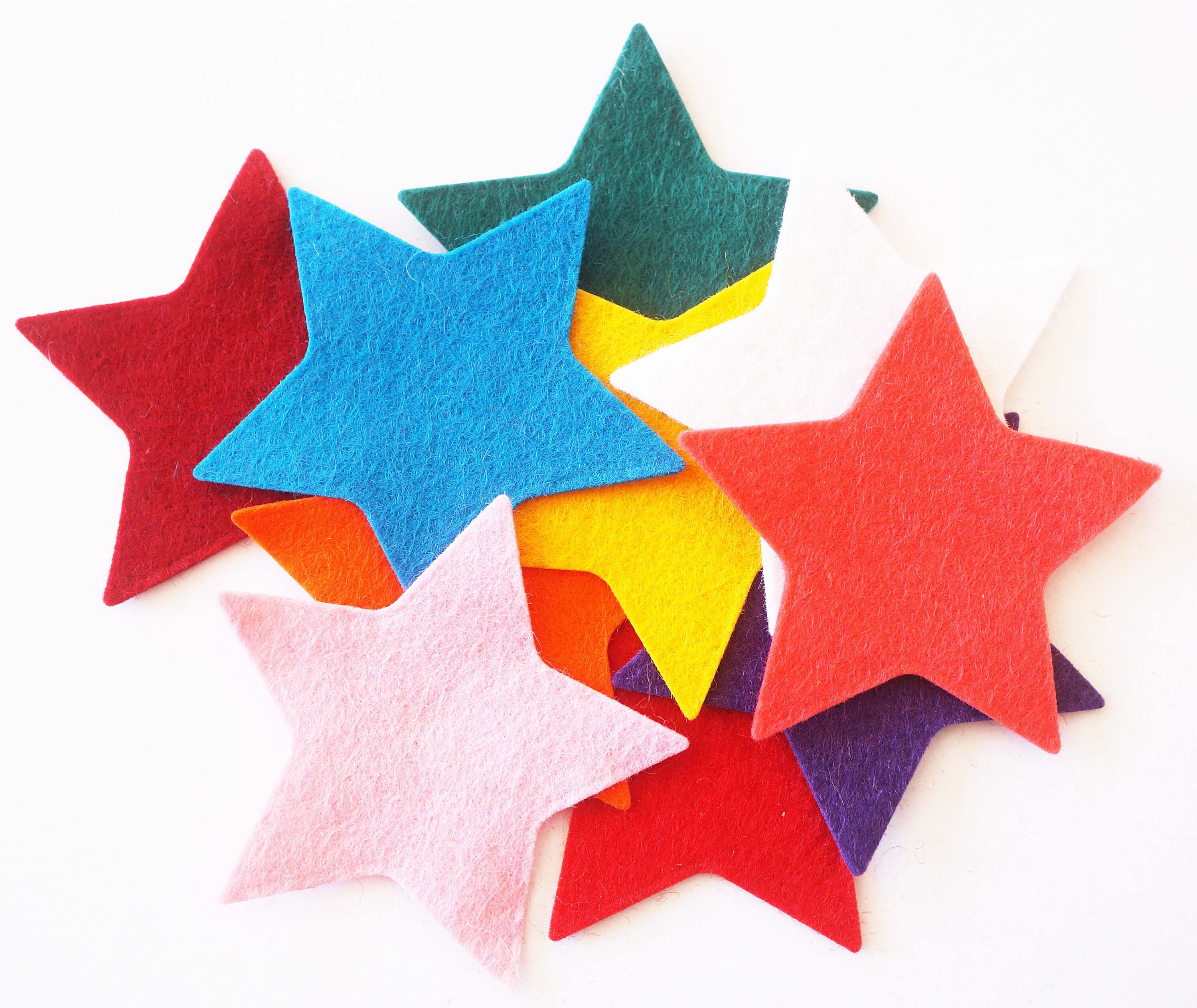Felt Star Die Cuts Mixed Colours Craft Felt Star Etsy