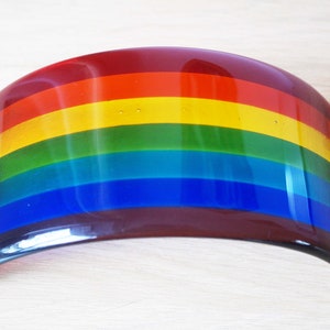 Fused Glass Rainbow Bridge, Handmade Glass Rainbow Arch, Pet Memorial, Pet Loss, Medium, 15cm x 7.5cm image 4