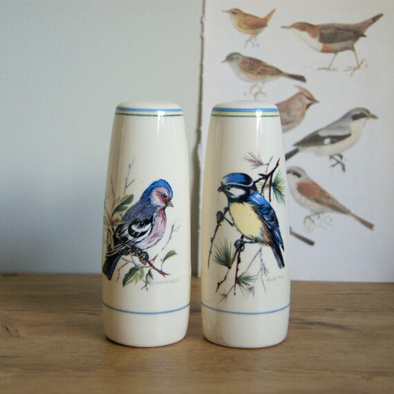 Items similar to Vintage bird salt and pepper shakers set, ceramic on Etsy