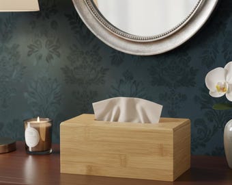 Funda minimalista de bambú para caja de pañuelos, decoración moderna para el hogar