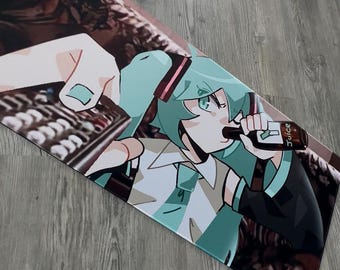 Alfombrilla de ratón para juegos Lazy Hatsune Miku Anime